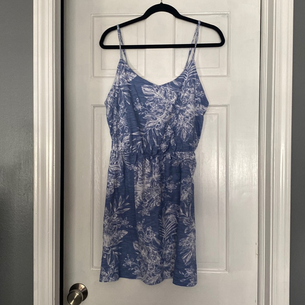 Old Navy light blue tropical print dress